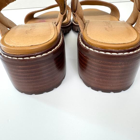 Madewell Womens The Erin Lugsole Sandal Size 8 Leather Neutral Summer Toffee - Picture 7 of 11